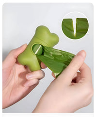 PETZ R US Poop Bags Wheat Straw Dispenser with Leash Clip- Green, Eco-Friendly Portable Poop Bag Dispenser for Dogs & Cats, Lightweight and Leak Proof Dispenser, Large encough to carry poop bags