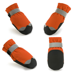 PETS R US Dog Shoes Paw Protector - Comfortable Adjustable Non-Slip Dog Boots for Paws Reflective Summer Dog Walking Shoes for Shih Tzu Labrador Adult Golden Retriever-Size 6 - Orange