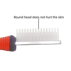 Petz r Us G Handle Comb for Dogs & Cats Ð Ergonomic, Easy-to-Use Grooming Tool for Detangling, Mats, and Coat Maintenance-Multicolor