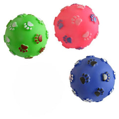 PETZ R US Pet Squeaky Printed Ball Toy Set of 3 for Dogs Ð Fun, Interactive, Non-Toxic Balls for Teething, Fetch, and Hours of Entertainment