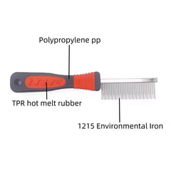 Petz r Us G Handle Comb for Dogs & Cats Ð Ergonomic, Easy-to-Use Grooming Tool for Detangling, Mats, and Coat Maintenance-Multicolor