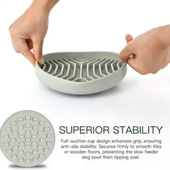 PETZ R US Slow Eating Silicone Food Plate for Dogs Ð Anti-Gulping, Non-Slip Feeding Plate for Healthy Digestion, Durable, and Easy to Clean-Yellow