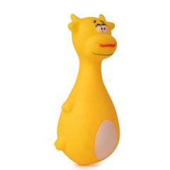 PETZ R US Chew Squeaky Cow Toy for Dogs Ð Durable, Non-Toxic Interactive Chew Toy for Play, Teething Relief, and Dental Health