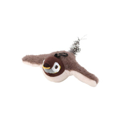 PETZ R US Flapping Wings Chirping Bird Toy for Cats, Puppies, Kittens | Rechargeable, Touch Activated Motion Sensor On/Off, Elastic Cord Hanging Dancing Sparrow Bird Toy (No Flying)
