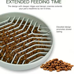 PETZ R US Slow Eating Silicone Food Plate for Dogs Ð Anti-Gulping, Non-Slip Feeding Plate for Healthy Digestion, Durable, and Easy to Clean