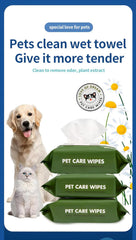 PETZ R US Anti-Bacterial Fresh Apple Scent Wet Wipes For Dogs & Puppies & Cats | 100 Pcs - Pack of 1 | Suitable for All Types of Pets Dry Bathing, Daily Care, Paw Cleaning