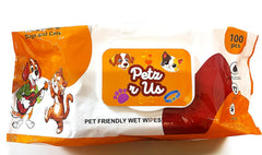 PETZ R US Anti-Bacterial Fresh Apple Scent Wet Wipes For Dogs & Puppies & Cats | 100 Pcs - Pack of 1 | Suitable for All Types of Pets Dry Bathing, Daily Care, Paw Cleaning