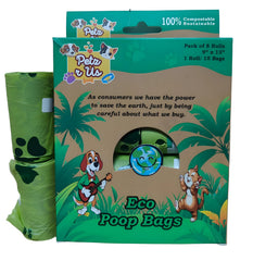 PETZ R US Compostable Biodegradable Eco Poop Bags for Dogs Ð Pack of 8 Rolls (120 Bags), Environmentally Friendly, Strong & Leak-Proof-Green