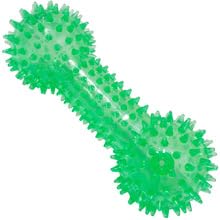 PETZ R US Pet Squeaky Chew Toy Dumbbell for Dogs Ð Durable, Non-Toxic Interactive Toy for Chewing, Playing, and Teeth Cleaning-Multicolor