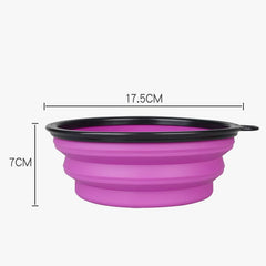 PETZ R US Large Silicone 650 ML Bowl for Pets Ð Durable, Non-Toxic, Collapsible Food and Water Bowl for Dogs & Cats, Perfect for Travel and Outdoor Use-Blue