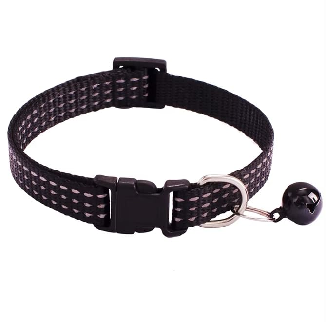 PETZ R US Nylon PET Collar with Bells | Pet Collar for Cats Small Puppies n Small Dogs Comfort, Style, and A Jingle of Fun - Mixed Colors - (Set of 3)