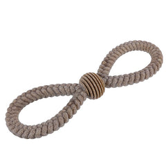 PETZ R US Pet Bamboo Chew Infinity Rope Toy for Dogs Ð Fun, Durable, Non-Toxic Chew Toy for Exercise, Play, and Teeth Cleaning-Brown