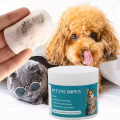 PETZ R US Pet Grooming Eye Wipes for Cats & Dogs - Vet Formulated, Tear Stain Remover, Gentle Cleans Dust & Crusts, Prevents Infection, Deodorizing with Tea Polyphenols & Chamomile- 100 Pcs
