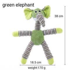 PETZ R US Pet Squeaky Plush Elephant Toy for Cats & Dogs Ð Soft, Durable, Non-Toxic Squeaky Toy for Play, Chewing, and Comfort-Multi Color