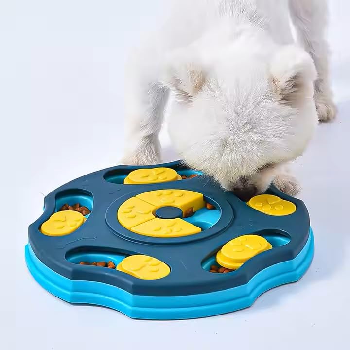 PETZ R US Food Training Interactive Toys Treat Dispenser for Dogs & Cats, Training Game for Dogs - Blue