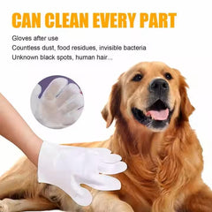 PETZ R US Pet Grooming Glove Wipes for Cats & Dogs - Deodorant, Antibacterial, Long Lasting Fragrance, Hypoallergenic, Non-Toxic Cleaning with Aloe Extract & Jojoba Oil - Rinse Free - Pack of 6 Pcs