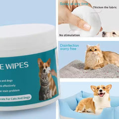 PETZ R US Pet Grooming Eye Wipes for Cats & Dogs - Vet Formulated, Tear Stain Remover, Gentle Cleans Dust & Crusts, Prevents Infection, Deodorizing with Tea Polyphenols & Chamomile- 100 Pcs