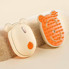 PETZ R US Massage Steaming Stay Float Brush for Pets Ð Heated Grooming Brush for Dogs & Cats, Relieves Stress, Enhances Coat Health, and Provides Relaxing Massage