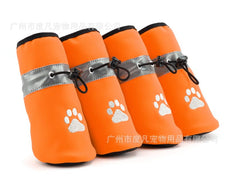 PETZ PALS Medium Size Dog Boots Waterproof Paw Protector Hot Pavement, Anti-Slip Dog Shoes, Reflective Straps for Corgi, Beagle, French Bulldog