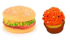 PETZ R US Pet Squeaky Burger Dog Toy Ð Durable, Non-Toxic Interactive Chew Toy for Dogs, Perfect for Play, Teething, and Oral Health - Multicolor