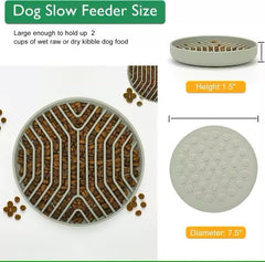 PETZ R US Slow Eating Silicone Food Plate for Dogs – Anti-Gulping, Non-Slip Feeding Plate for Healthy Digestion, Durable, and Easy to Clean-Green