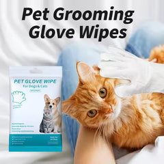 PETZ R US Pet Grooming Glove Wipes for Cats & Dogs - Deodorant, Antibacterial, Long Lasting Fragrance, Hypoallergenic, Non-Toxic Cleaning with Aloe Extract & Jojoba Oil - Rinse Free - Pack of 6 Pcs
