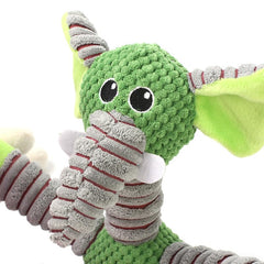PETZ R US Pet Squeaky Plush Elephant Toy for Cats & Dogs Ð Soft, Durable, Non-Toxic Squeaky Toy for Play, Chewing, and Comfort-Multi Color