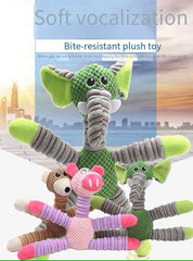 PETZ R US Pet Squeaky Plush Elephant Toy for Cats & Dogs Ð Soft, Durable, Non-Toxic Squeaky Toy for Play, Chewing, and Comfort-Multi Color